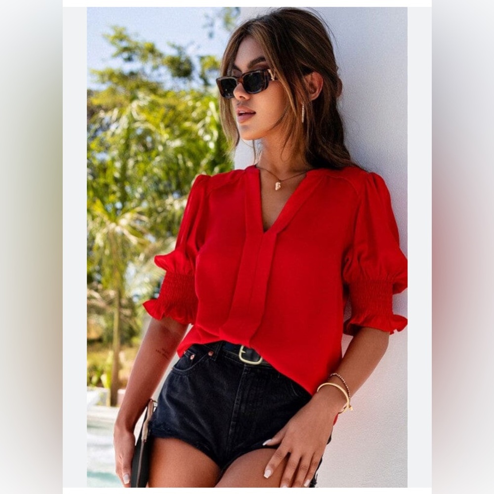 BiBi Boutique Red Women's Top S